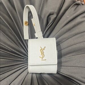 Yves Saint Laurent White Leather AirPods case